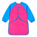 Mandil Bata Arte Infantil Mangas Largas Pintura Impermeable Celeste/fucsia Liso