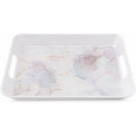 Bandeja De Melamina De Servir Bandeja Rectangular Con Asa Marmol Pastel