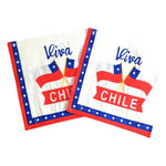 Pack 40 Servilletas Fiestas Patria Chile Cotillón Decoración Blanco-rojo-azul