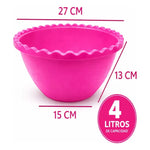 X2 Bowl Plastico Ensaladera Multiuso Para Cocina Resistente Fucsia