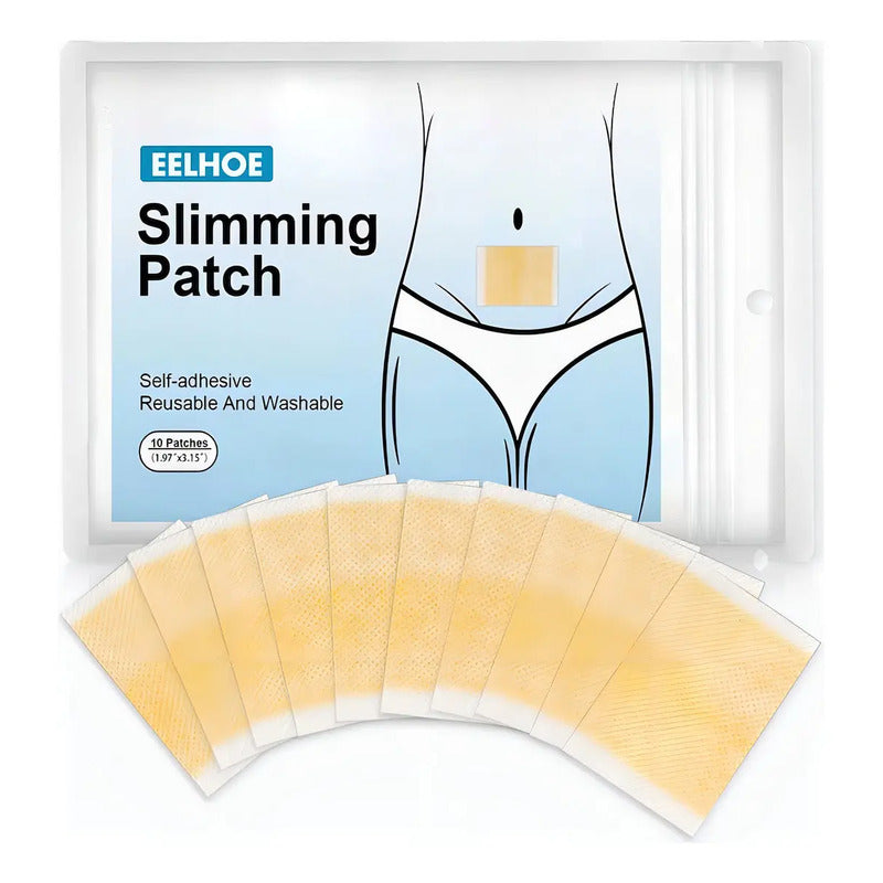 Pack 30 Parches Adelgazante Slimming Patch Reductor Color Beige Diseño De La Tela Lisa Liso