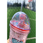X2 Vaso Infantil Dinosaurio Acrilico Con Bombilla Luz 450ml
