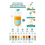Dispensador Exprimidor De Zumo Compota Papilla + 10 Bolsas Agua