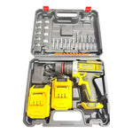 Taladro Percutor Inalámbrico 2 Baterías Maleta Amarillo 50