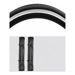 X2 Neumáticos Bicicleta Aro 700x25c Plegables + 2 Cámaras Negro