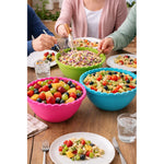 X2 Bowl Plastico Ensaladera Multiuso Para Cocina Resistente Fucsia