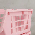 Organizador Gaveta Multiuso Apilable Ventilado Kendy Pack 3 Rosa
