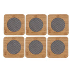 Pack 6 Posavasos De Madera Elegantes Con Aislamiento Termico