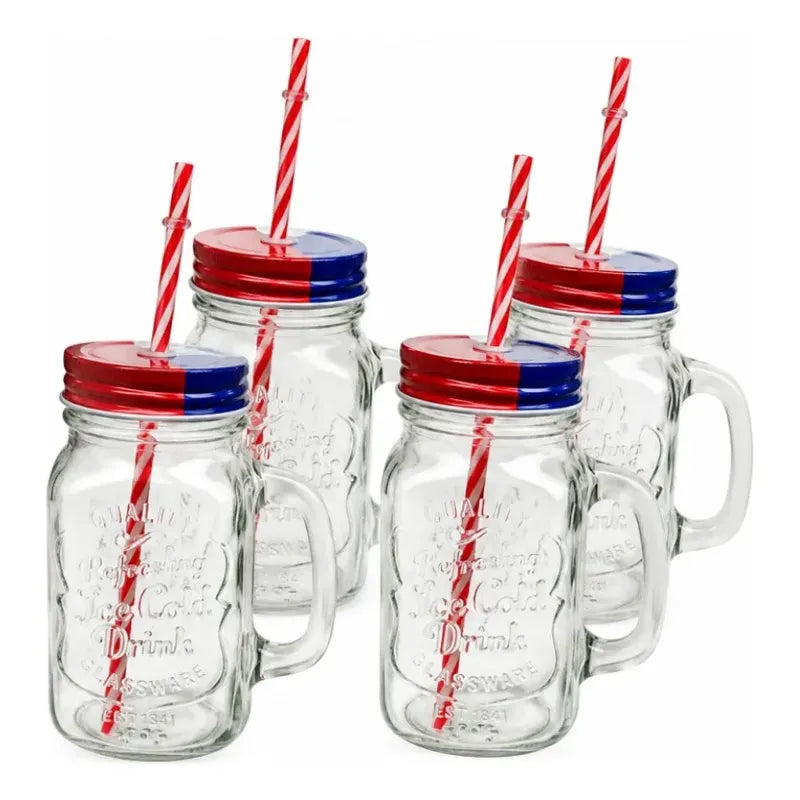 X4 Vaso De Vidrio Con Bombilla Para Celebrar Fechas Patrias Fechas Patrias