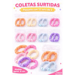 Set 12 Colets Elastico De Tul Para El Cabello Tornasol Niñas Surtidos Colorido Tornadol