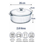 Fuente De Vidrio Ovalada Para Hornear Con Tapa 2,8 Litros Transparente