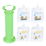 X4 Bolsas Y Dispensador De Alimentos Para Bebes Reutilizable