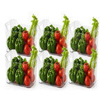 Set 6 Organizador Refrigerador Sin Tapa Contenedor Acrílico Transparente