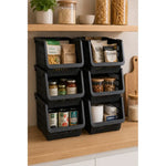 Organizador Gaveta Multiuso Apilable Ventilado Kendy Pack2 Negro