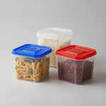 Set De 4 Taper Hermetico Contenedore Cuadrado Alimento 1lts Tapas Colores Surtidos