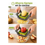 Cortador De Verduras Multifuncional Manual Con 3 Cuchillas Gris