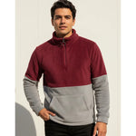 Poleron Unisex Chiporro Sherpa Termico Con Cierre Invierno M-l Vino-gris Lisa