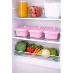 Set 3 Contenedores Hermeticos Taper Tupper Plastico 700ml Rosa