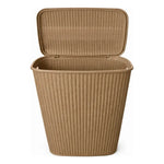 X2 Canasto De Plastico Para Ropa Sucia Con Tapa Calado Cesto Taupe Calado