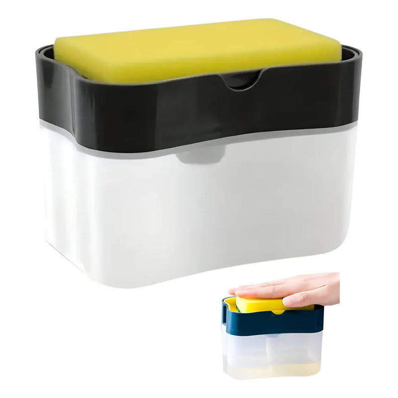 Caja Dispensadora De Jabón Líquido + Esponja Cocina Lavaloza