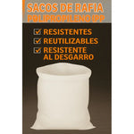 Set De 4 Sacos Vacios De Rafia De Polipropileno 83×55 Cm 50k Blanco