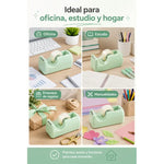 Porta Scotch Dispensador Cinta Adhesiva Para Escritorio Verde Claro
