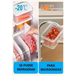 Set 4 Tupper Contenedor De Alimento Comida Rectangular 250ml Trasparente