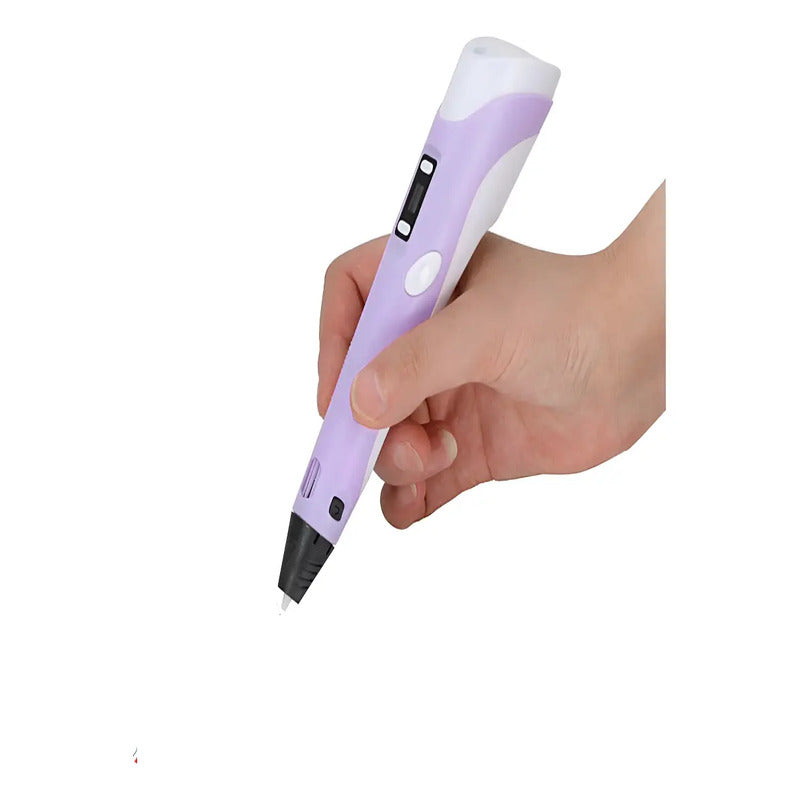 Bolígrafo Lapiz Impresora 3d Con Pantalla + Insumos  Morado Morado