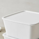 X3 Caja Cesta Organizadora Plastica Con Tapa Apilable 24ltrs