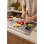 X2 Tabla Acero Inoxidable Wosh 35x50cm Para Picar Y Amasar Tabla Plateado