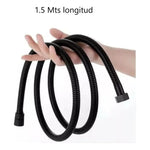 X3 Manguera Flexible Negro Repuesto Ducha Extensible 2 Mtrs Negro Mate