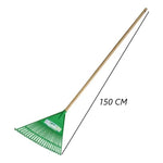 Rastrillo Para Jardin Barre Hojas De 20 Dientes Con Mango Verde