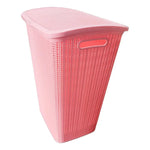 X2 Canasto De Plastico Para Ropa Sucia Con Tapa Calado Cesto Rosa Con Tapa