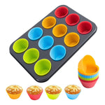 Bandeja 12 Moldes De Silicona Para Hornear Magdalenas