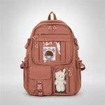 Mochila Escolar Kawaii Estilo Coreano Juvenil Viaje Colegio Terracota Liso