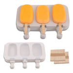 Molde De Helado Silicona Paleta X3 Con Tapa Color