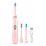 Cepillo De Dientes Electrico Recargable Usb + 2 Repuestos