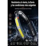 Linterna Frontal Recargable Led Con 2 Luces Para Cabeza Blanca Negra