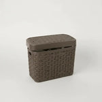 X3caja Organizadora Canasto Plastico Rattan Con Tapa 23x31cm