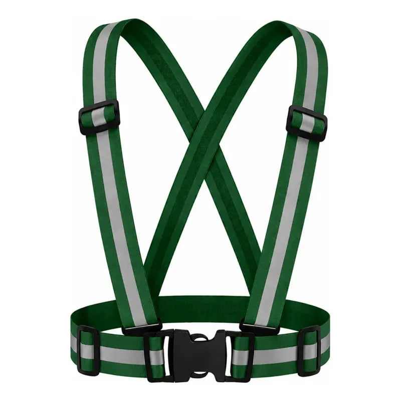 Arnes De Seguridad Reflectante Chaleco Ajustable Adulto Vial Ajustable Verde Oscuro
