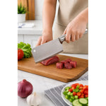 Cuchillo De Cocina De Hacha Machete Acero Inoxidable Grande Plateado