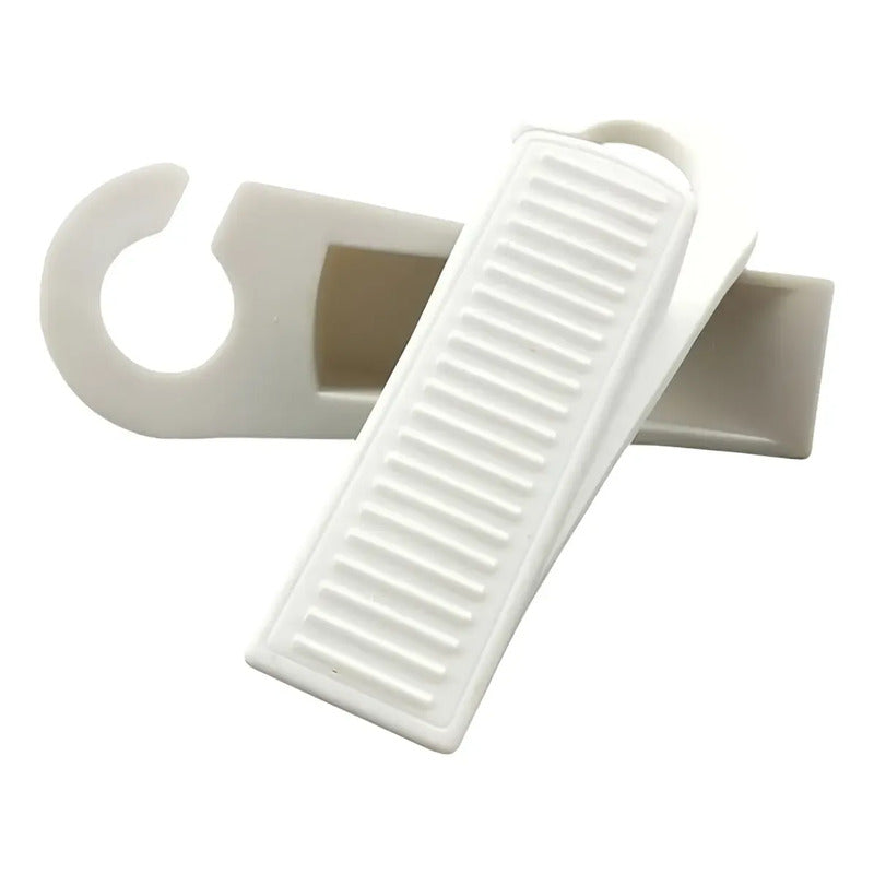 Par De Topes Para Puertas A Piso Con Gancho Color Blanco