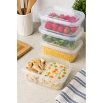 Pack 3 Contenedor Hermetico Plastico De Alimentos 3,5 Litros Transparente
