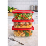Set De 3 Taper Hermetico Contenedore Cuadrado Alimento 1,3lt Variados