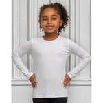 Camiseta Niños Y Niñas Blancas Algodón Manga Larga
