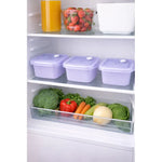 Set 3 Contenedores Hermeticos Taper Tupper Plastico 700ml Lila