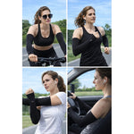 Set 4 Mangas De Brazos Protección Solar Rayos Deporte Unica Negro