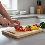 Tabla De Bambú Para Cortar Y Picar Con Asa Integrada 32x22cm Asa Integrada Marrón Claro