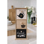 Caja De Madera Para Té Y Café Organizador 3 Cajones Hogar Marrón