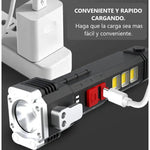 Linterna Táctica 4en1 Emergencia Martillo Seguridad Usb Lint Blanco Negro
